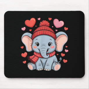 Kawaii Olifant Valentijnsdag Harten Winter Sjaal Muismat