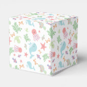 Kawaii Onder het Baby shower Zee Neutrale pasta Bedankdoosjes (Achterkant)