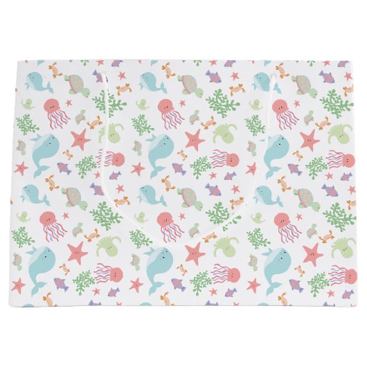 Kawaii Onder het Baby shower Zee Neutrale pasta Groot Cadeauzakje (Voorkant)