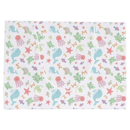 Kawaii Onder het Baby shower Zee Neutrale pasta Groot Cadeauzakje (Achterkant)