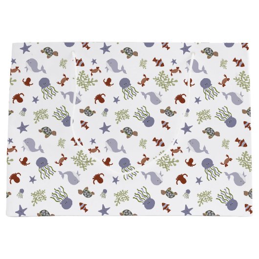 Kawaii onder het Zee Baby shower Neutraal Groot Cadeauzakje (Voorkant)