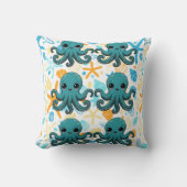 Kawaii Onder het Zee Octopus Kussen (Voorkant)