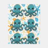 Kawaii Onder het Zee Octopus Pattern Fleece Deken (Voorkant)