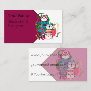 Kawaii Oni Kat & Ramen Noodle Fantasie Visitekaartje