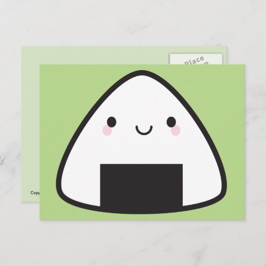 Kawaii Onigiri Rice Ball Briefkaart (Voorkant / Achterkant)