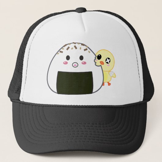 Kawaii "Onigiri" Rice Ball met Ejiki the Chick Trucker Pet (Voorkant)