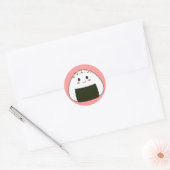 Kawaii "Onigiri" Rice Ball met Toppings Ronde Sticker (Envelop)