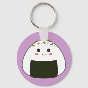 Kawaii "Onigiri" Rice Ball met Toppings Sleutelhanger
