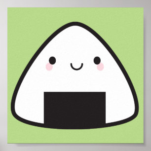Kawaii Onigiri Rice Ball Poster