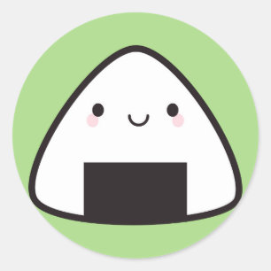 Kawaii Onigiri Rice Ball Ronde Sticker