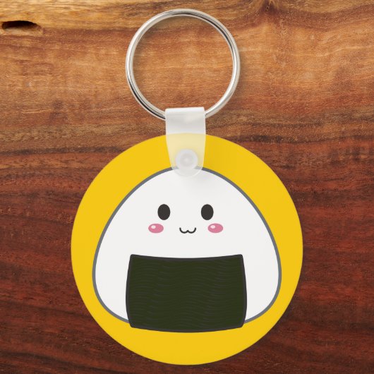 Kawaii "Onigiri" Rice Ball Sleutelhanger (Voorkant)