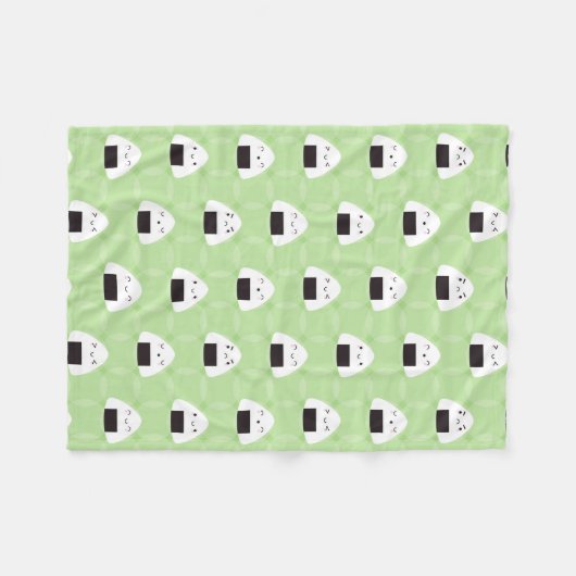 Kawaii Onigiri Rice Balls Fleece Deken (Voorkant (Horizontaal))