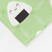 Kawaii Onigiri Rice Balls Fleece Deken (Hoek)