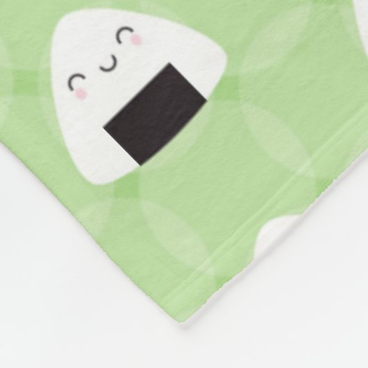 Kawaii Onigiri Rice Balls Fleece Deken (Hoek)