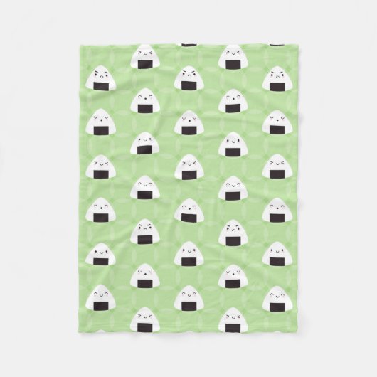 Kawaii Onigiri Rice Balls Fleece Deken (Voorkant)