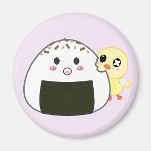 Kawaii "Onigiri" Rijstbal met Ejiki de Chick Magneet