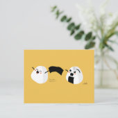 Kawaii Onigiri Running Briefkaart (Staand voorkant)