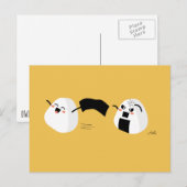 Kawaii Onigiri Running Briefkaart (Voorkant / Achterkant)