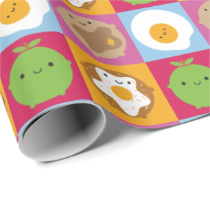 Kawaii Ontbijt Eten Cadeaupapier