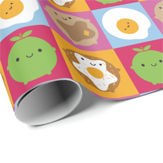 Kawaii Ontbijt Eten Cadeaupapier (Rol Hoek)