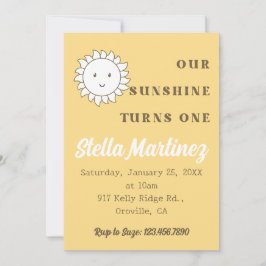 Kawaii Onze Sunshine Girl's 1e Verjaardag Kaart