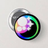 Kawaii-oog met regenboogkleuren, alleen oog op kno ronde button 5,7 cm (Voorkant /achterkant)