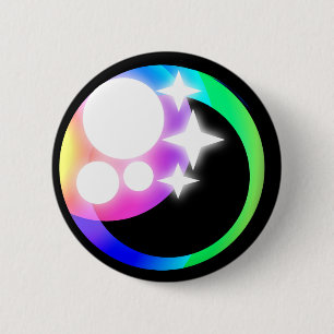 Kawaii-oog met regenboogkleuren, alleen oog op kno ronde button 5,7 cm