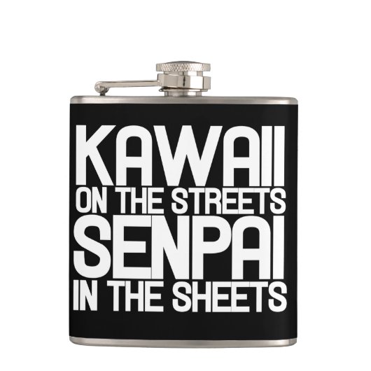 Kawaii op straat senpai in de lakens heupfles (Voorkant)