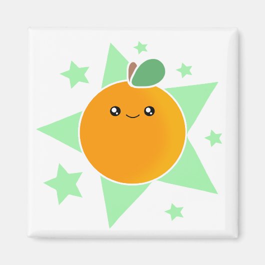 Kawaii Oranje fruitmagneet Magneet (Voorkant)