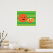 Kawaii Oranje Poster (Keuken)