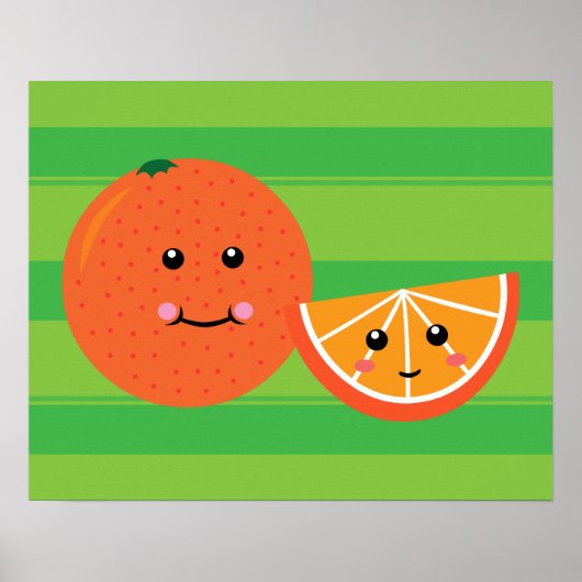 Kawaii Oranje Poster (Voorkant)