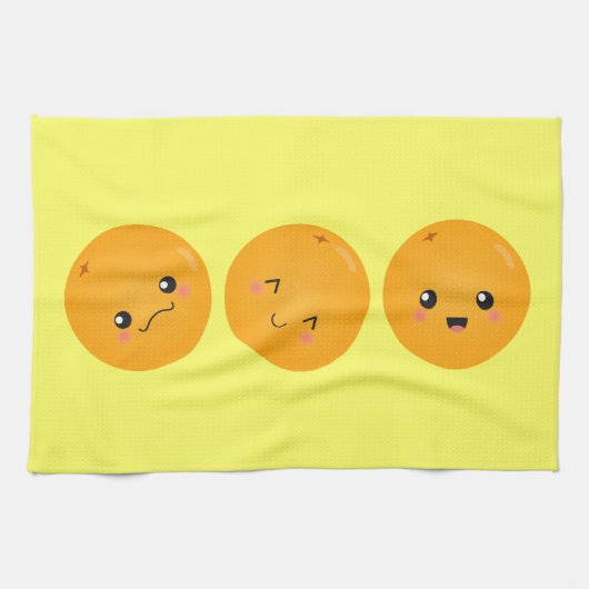 Kawaii Oranje Rolt Rond Theedoek (Horizontaal)