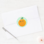 Kawaii Oranje Ronde Sticker (Envelop)