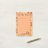 Kawaii Oranje Tamagotchi Post-it® Notes (Op bureau)