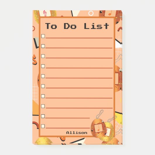 Kawaii Oranje Tamagotchi Post-it® Notes (Voorkant)