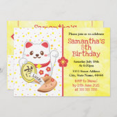 Kawaii Oriëntaalse Lucky Cat Kaart (Voorkant / Achterkant)