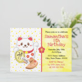 Kawaii Oriental Lucky Cat Kaart (Staand voorkant)