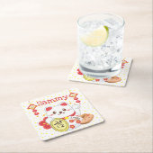 Kawaii Oriental Lucky Cat Kartonnen Onderzetters (Insitu)