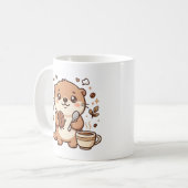 Kawaii Otter Bean Spoon Koffiemok (Voorkant links)