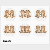 Kawaii Otters Holding Hands Sticker (Vel)