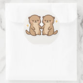 Kawaii Otters Holding Hands Sticker (Tas)