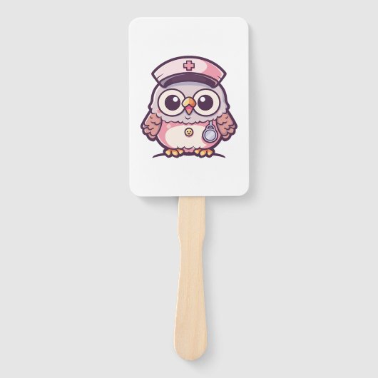 Kawaii Owl as a Nurse Handwaaier (Voorkant)