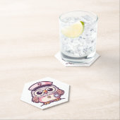 Kawaii Owl as a Nurse Kartonnen Onderzetters (Insitu)