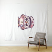 Kawaii Owl as a Nurse Wandkleed (In Situ (horizontaal))