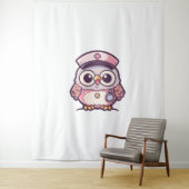 Kawaii Owl as a Nurse Wandkleed (In situ)
