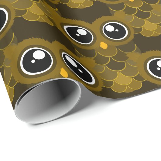 Kawaii Owl Cadeaupapier (Rol Hoek)