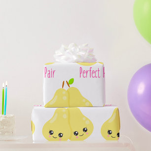 Kawaii Paar Peren Perfect Paar Grappige Woordspeli Cadeaupapier
