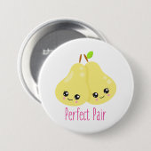 Kawaii Paar Peren Perfect Paar Grappige Woordspeli Ronde Button 7,6 Cm (Voorkant /achterkant)