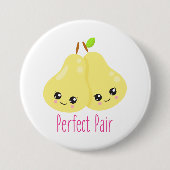 Kawaii Paar Peren Perfect Paar Grappige Woordspeli Ronde Button 7,6 Cm (Voorkant)