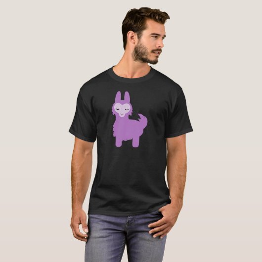 Kawaii Paars Llama T-shirt (Voorkant volledig)